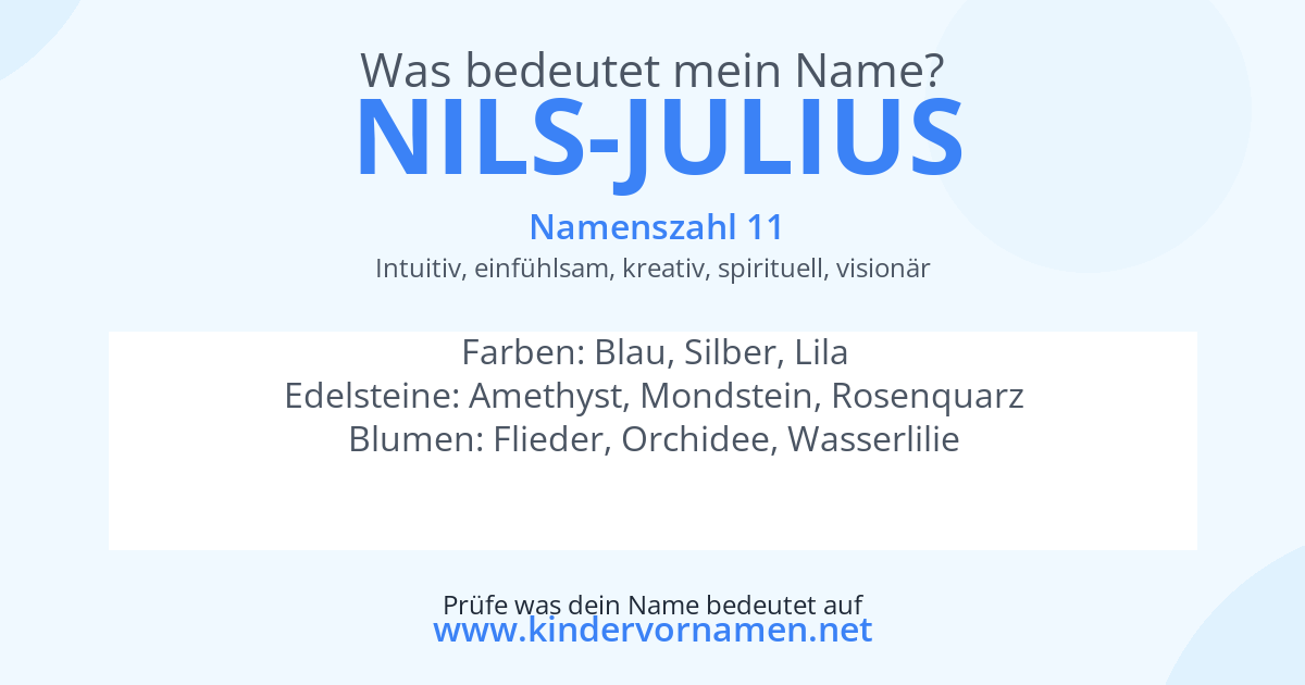 Was bedeutet der Name Nils-Julius?