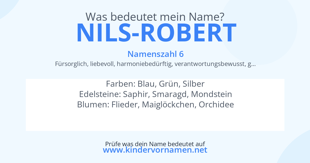 Was bedeutet der Name Nils-Robert?