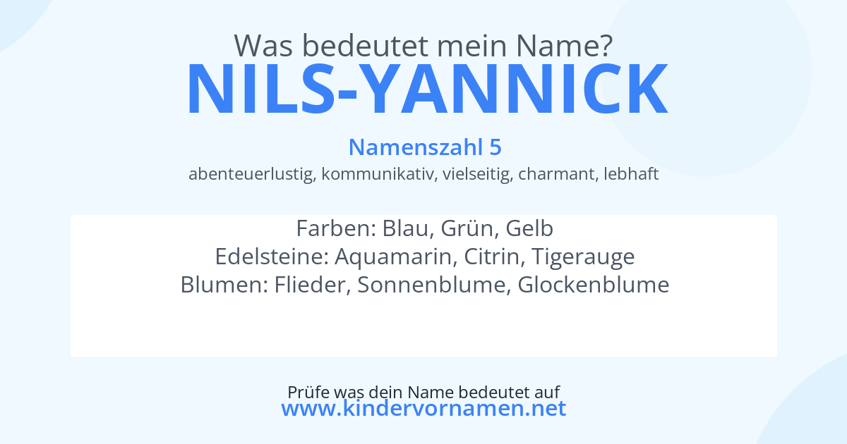 Was bedeutet der Name Nils-Yannick?