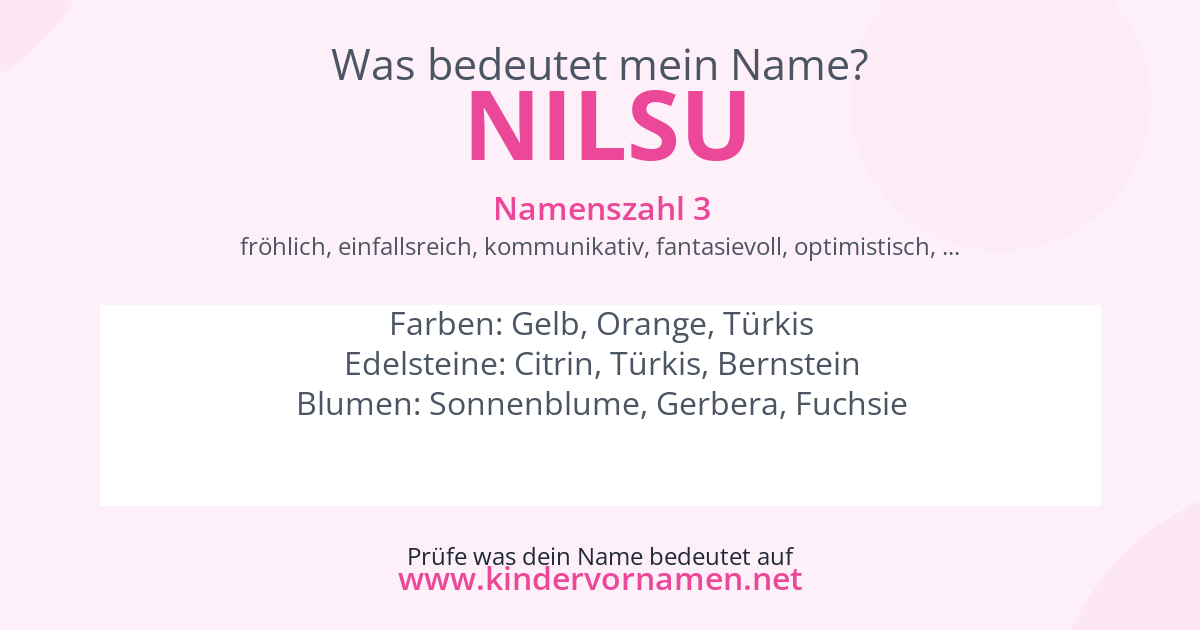 Was bedeutet der Name Nilsu?