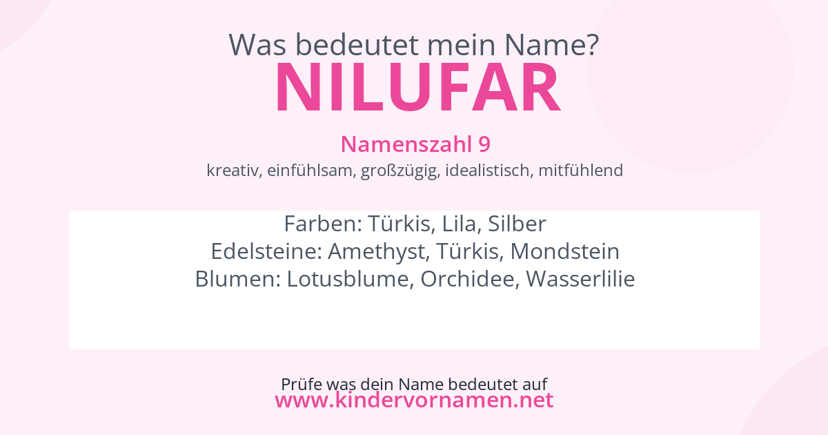 Was bedeutet der Name Nilufar?