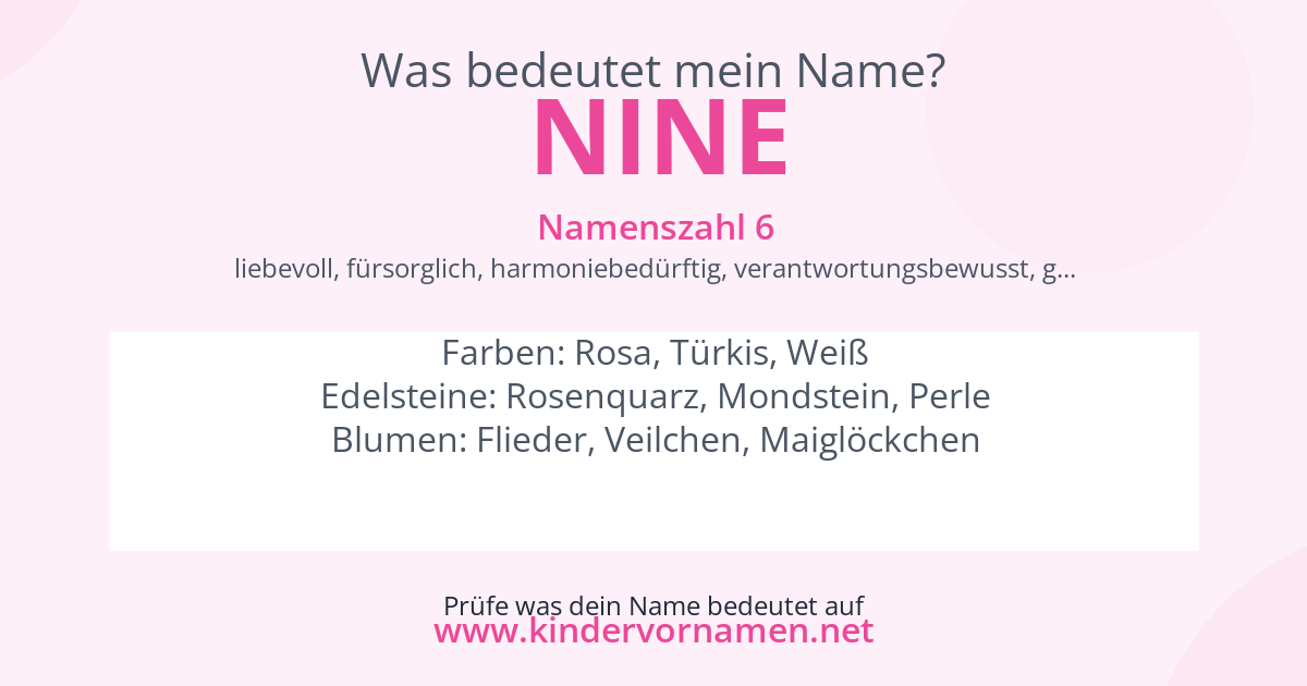 Was bedeutet der Name Nine?