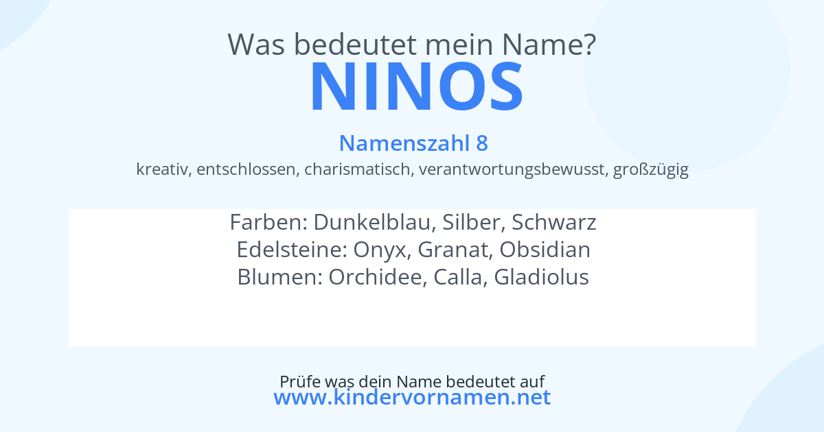 Was bedeutet der Name Ninos?