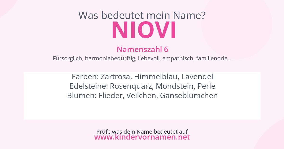 Was bedeutet der Name Niovi?