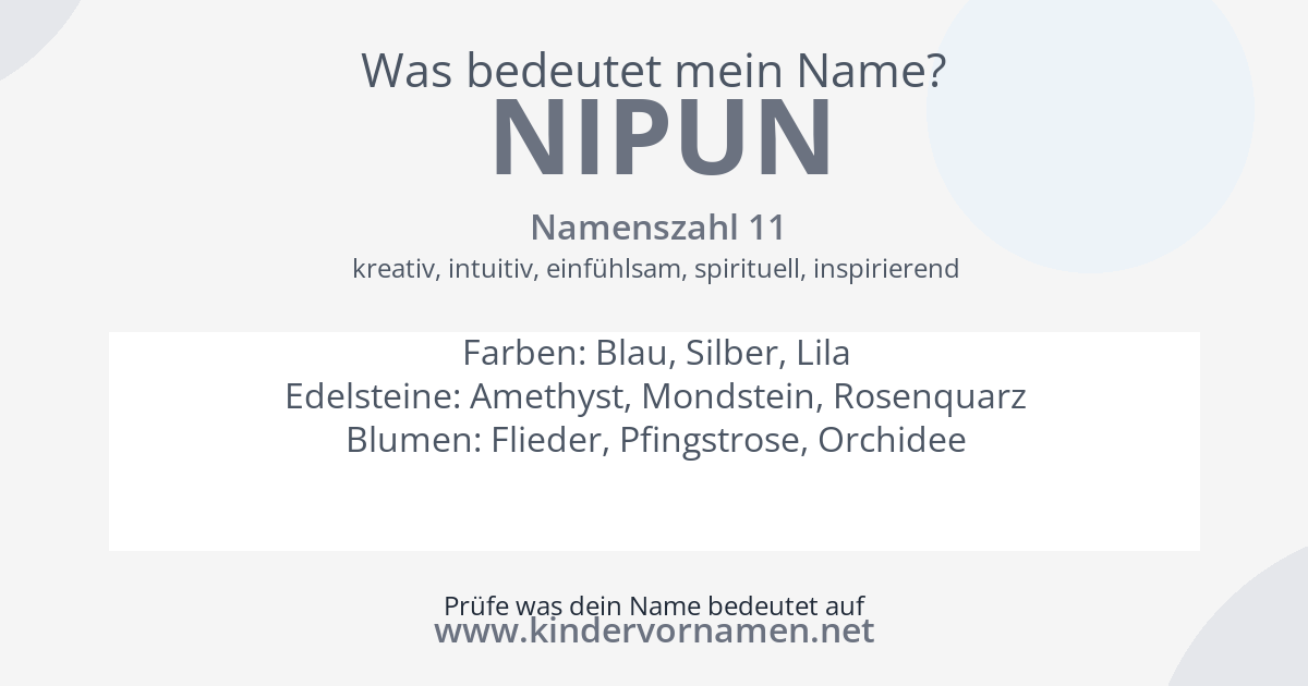 Was bedeutet der Name Nipun?