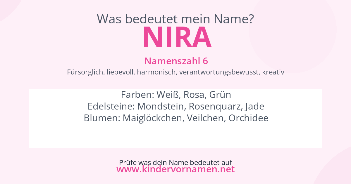 Was bedeutet der Name Nira?