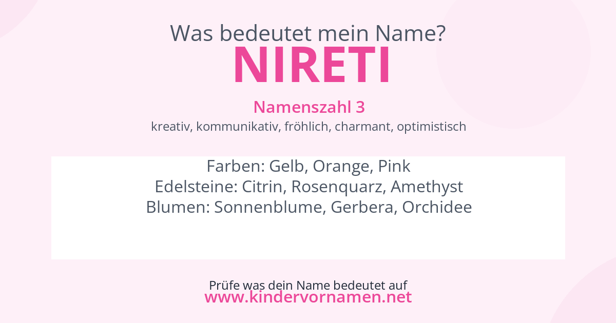Was bedeutet der Name Nireti?