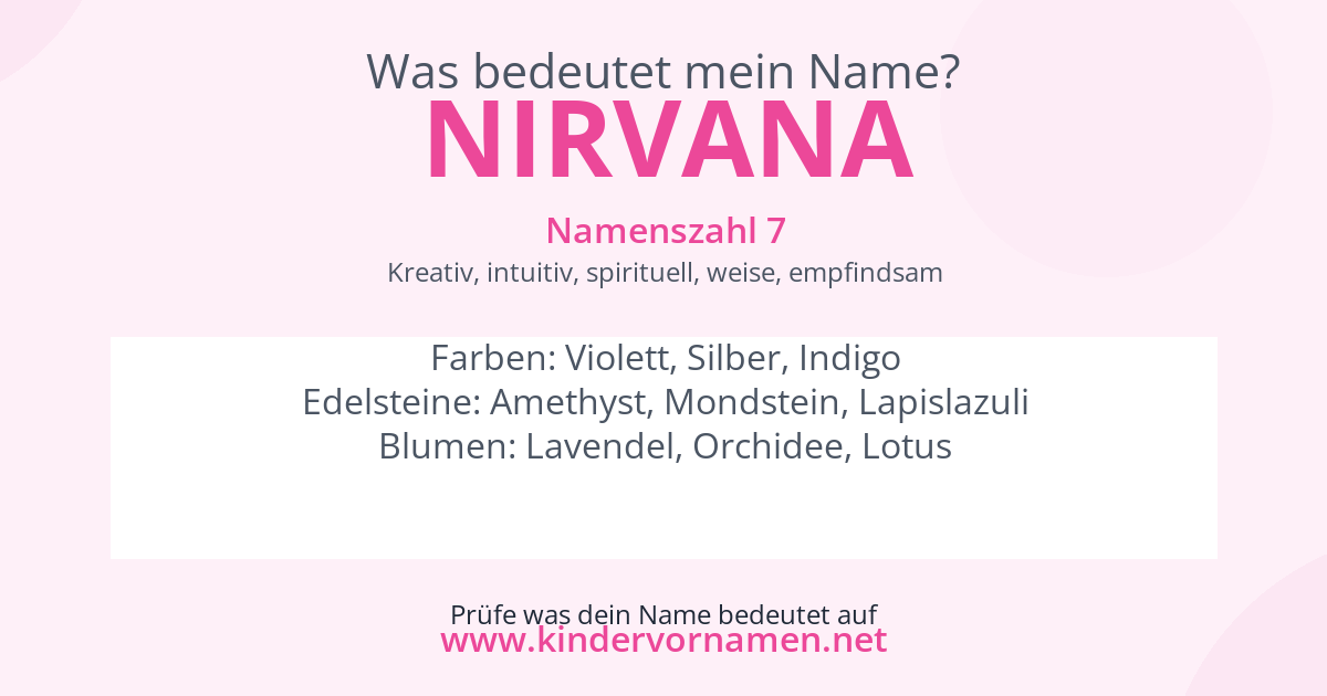 Was bedeutet der Name Nirvana?