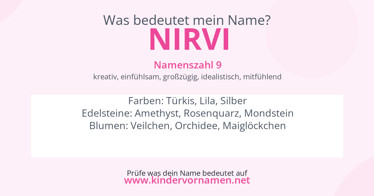 Was bedeutet der Name Nirvi?