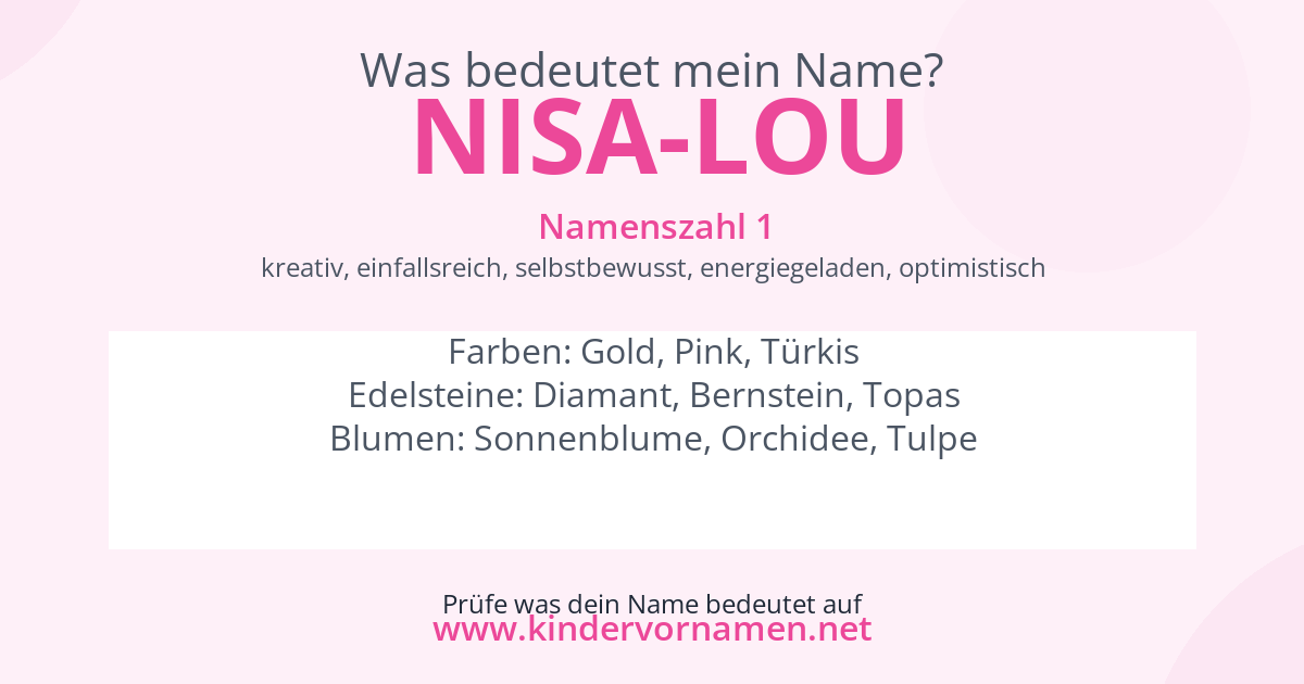 Was bedeutet der Name Nisa-Lou?