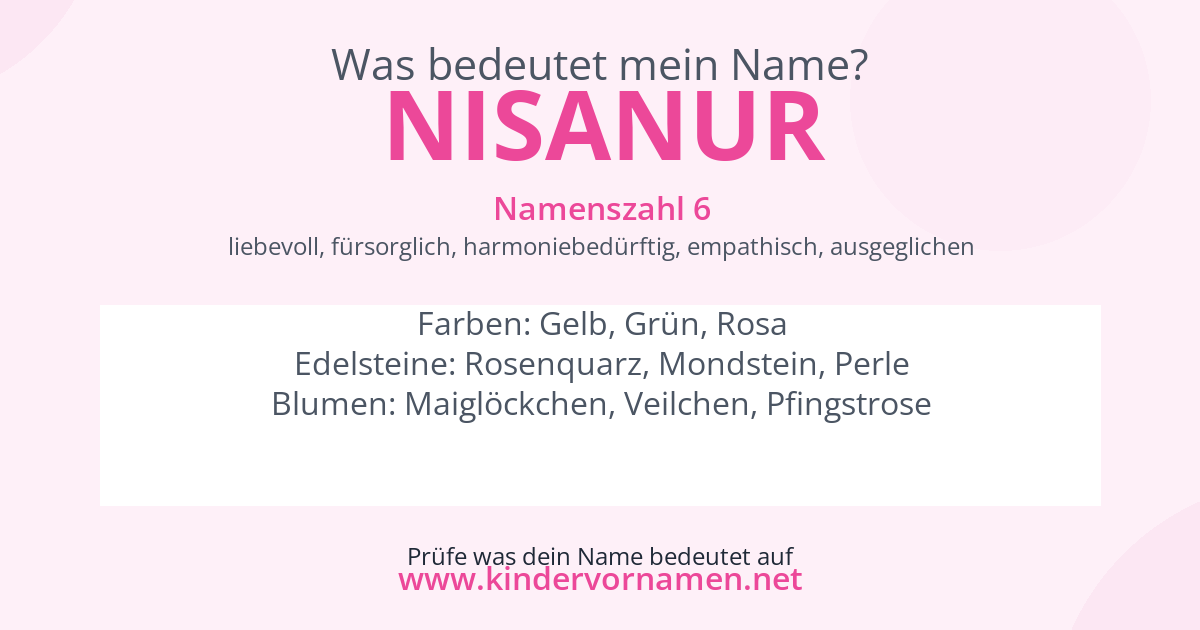 Was bedeutet der Name Nisanur?
