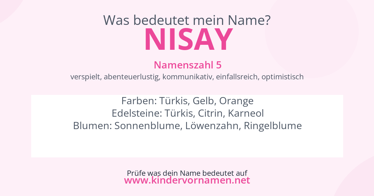 Was bedeutet der Name Nisay?