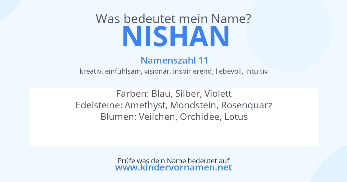 Was bedeutet der Name Nishan?