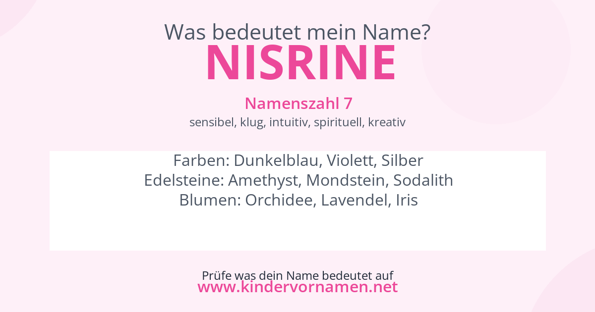 Was bedeutet der Name Nisrine?