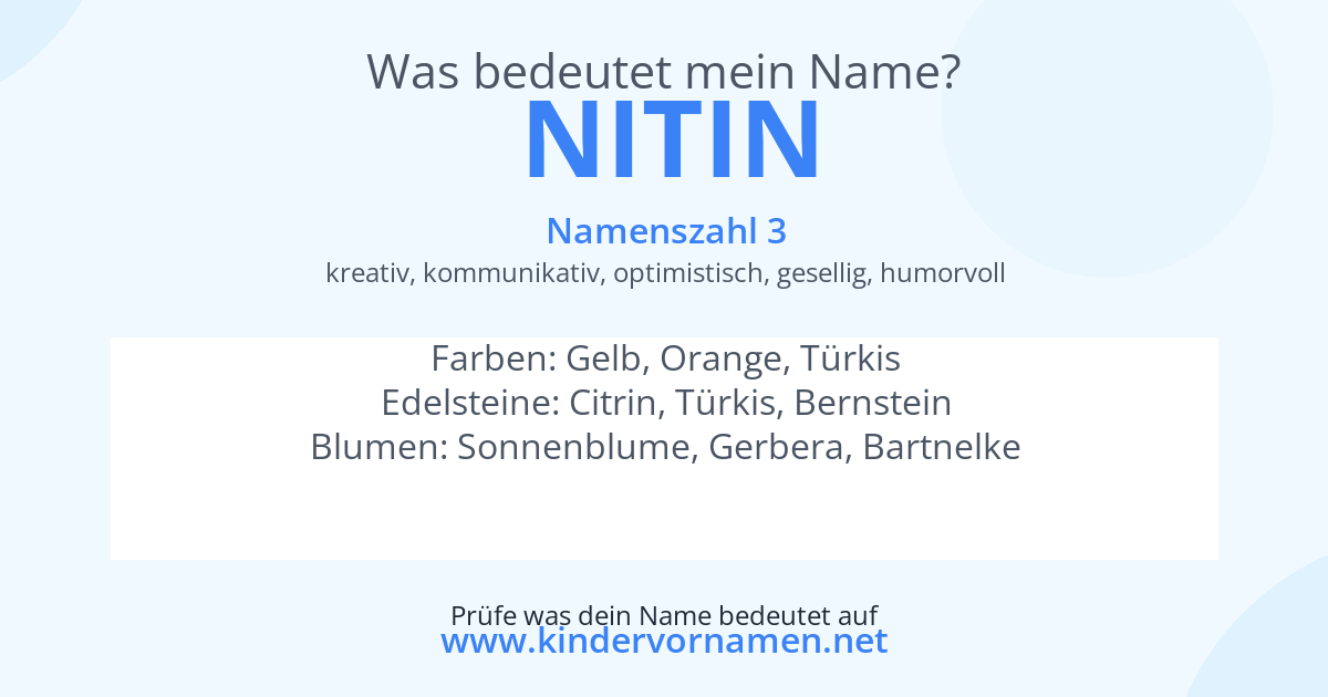 Was bedeutet der Name Nitin?