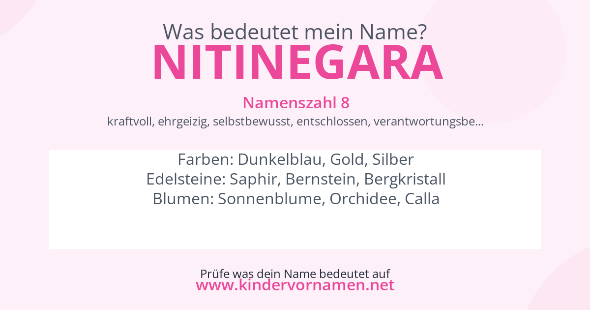 Was bedeutet der Name Nitinegara?
