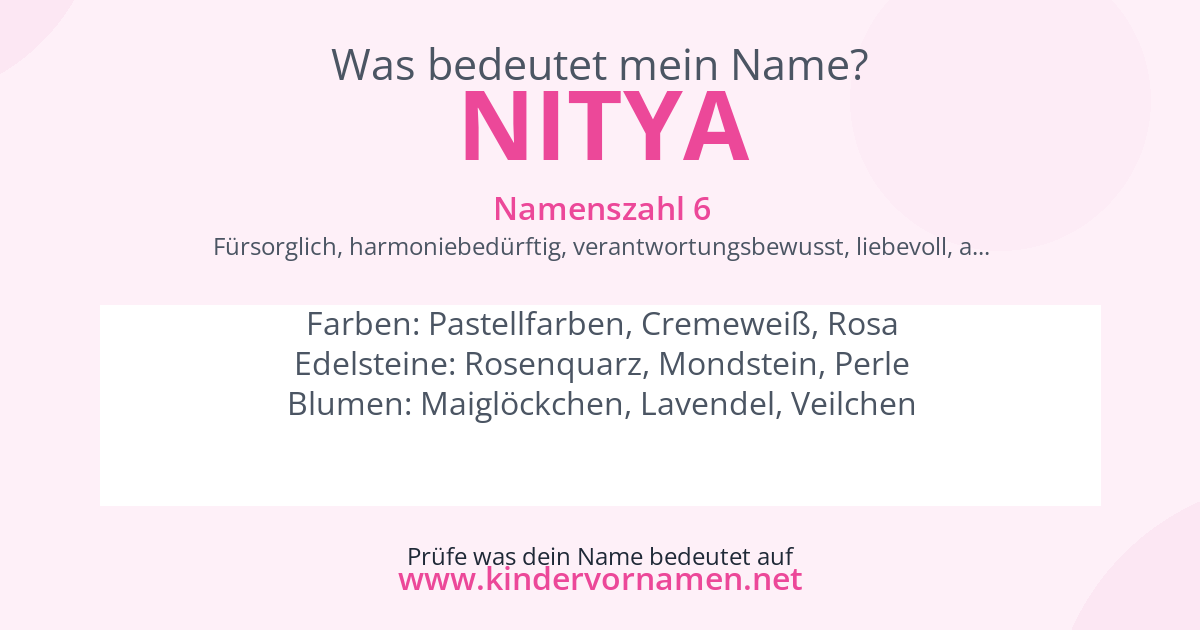 Was bedeutet der Name Nitya?