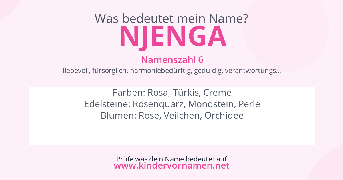 Was bedeutet der Name Njenga?
