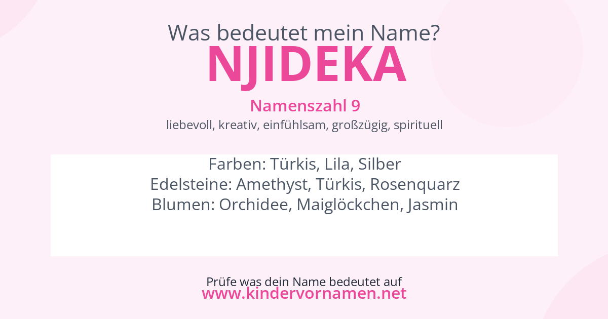 Was bedeutet der Name Njideka?