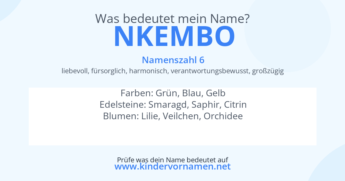 Was bedeutet der Name Nkembo?