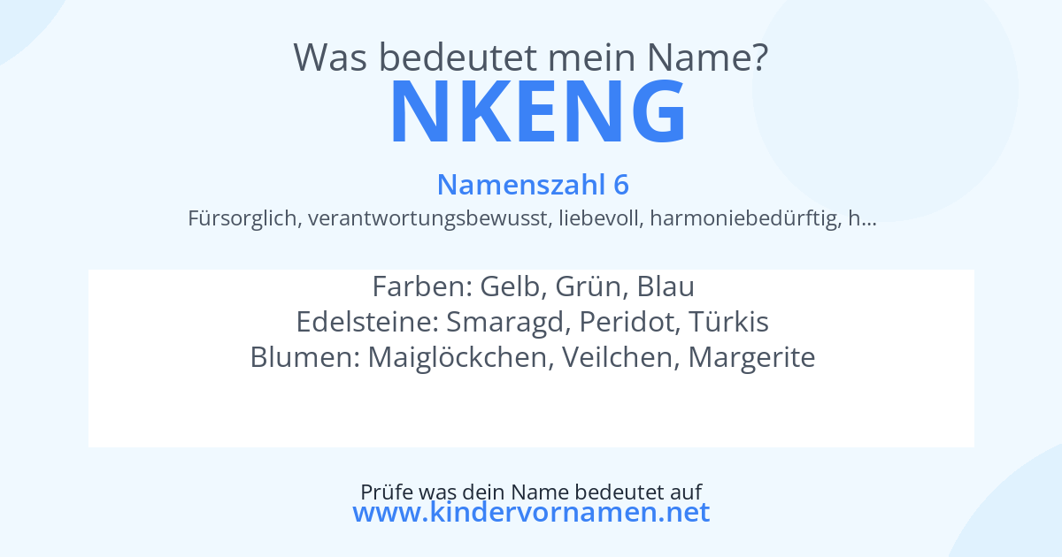 Was bedeutet der Name Nkeng?
