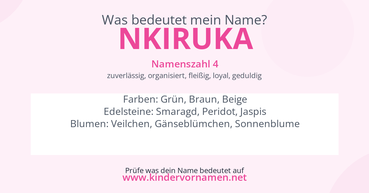 Was bedeutet der Name Nkiruka?