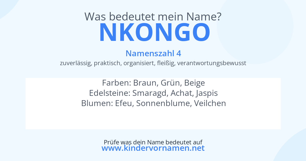 Was bedeutet der Name Nkongo?