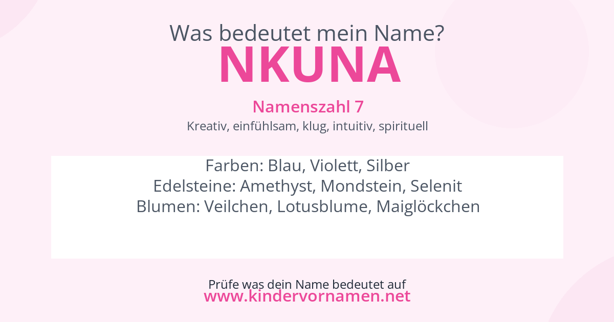 Was bedeutet der Name Nkuna?