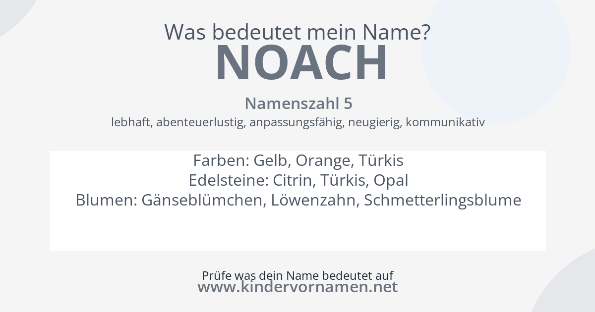 Was bedeutet der Name Noach?