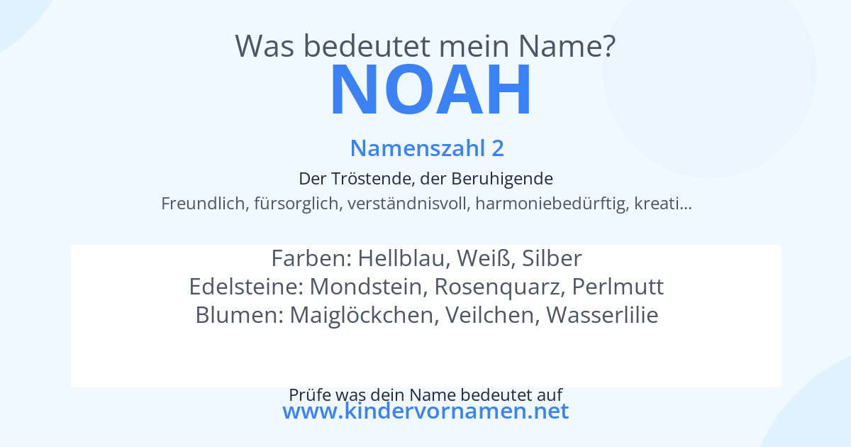 Was bedeutet der Name Noah?