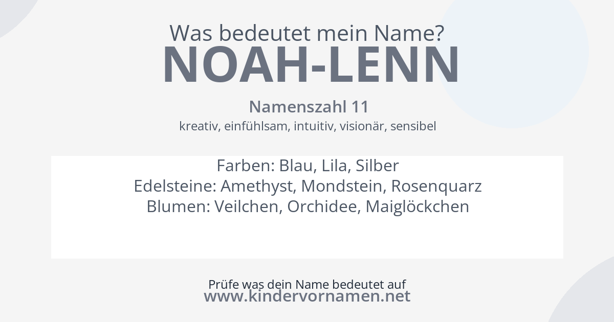 Was bedeutet der Name Noah-Lenn?