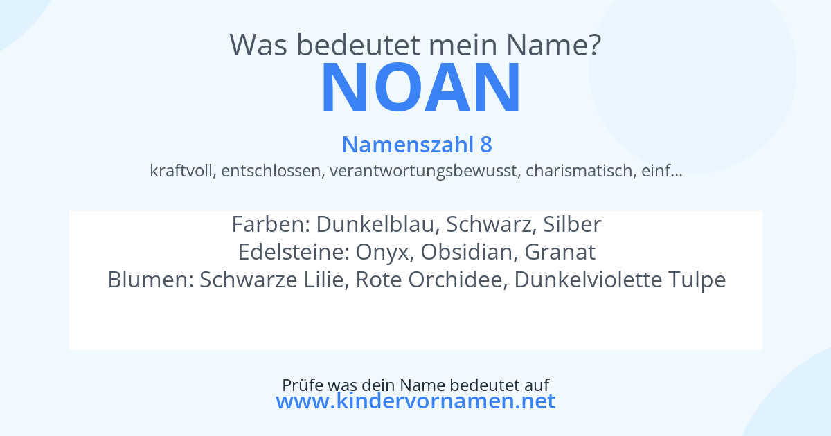Was bedeutet der Name Noan?