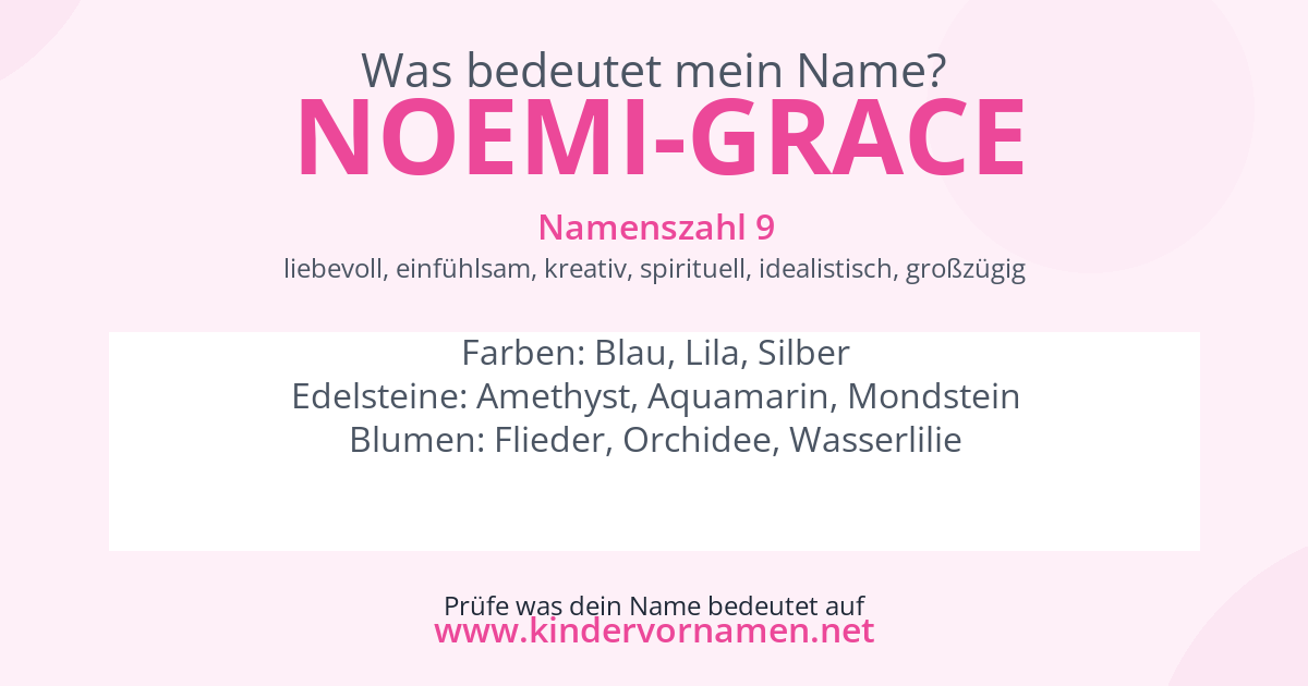 Was bedeutet der Name Noemi-Grace?