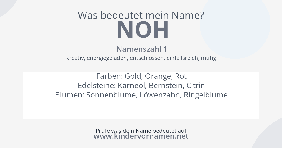 Was bedeutet der Name Noh?