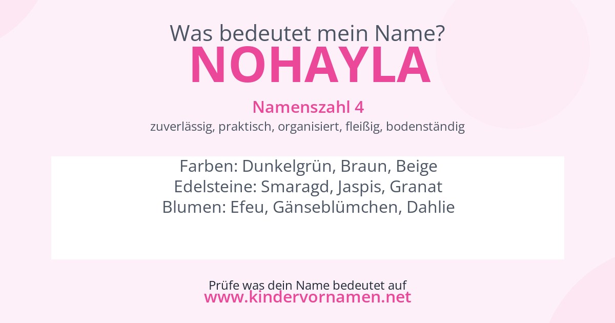 Was bedeutet der Name Nohayla?