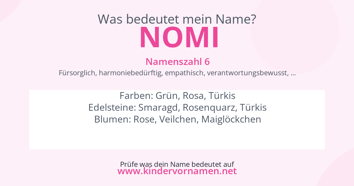 Was bedeutet der Name Nomi?