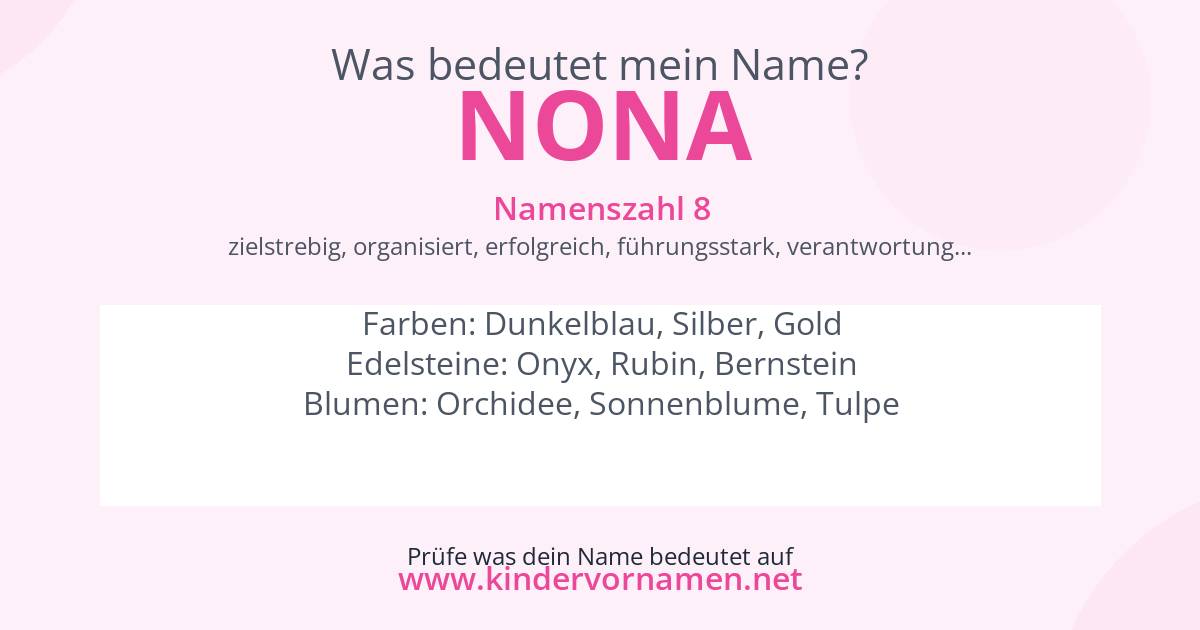Was bedeutet der Name Nona?