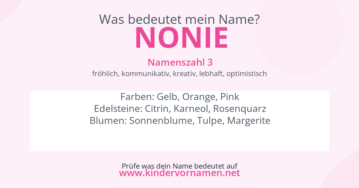 Was bedeutet der Name Nonie?