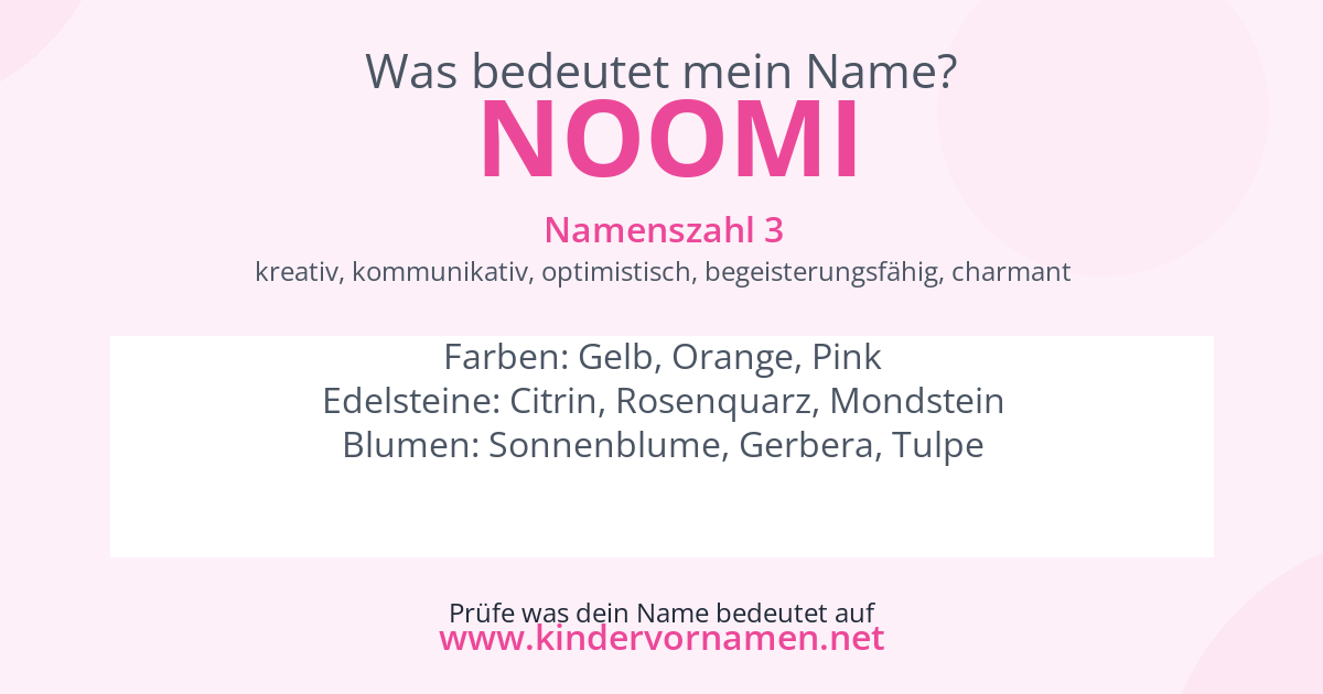 Was bedeutet der Name Noomi?