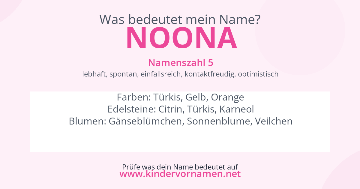 Was bedeutet der Name Noona?