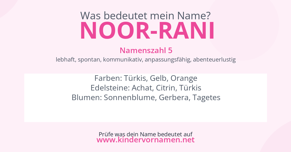 Was bedeutet der Name Noor-Rani?