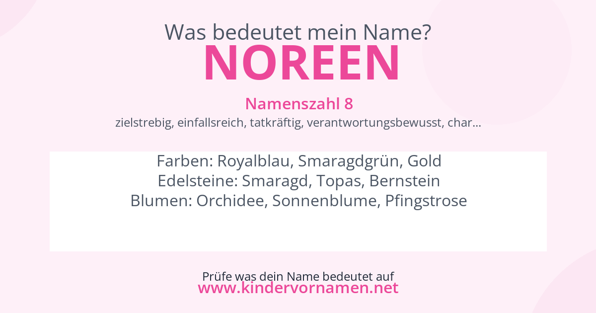 Was bedeutet der Name Noreen?