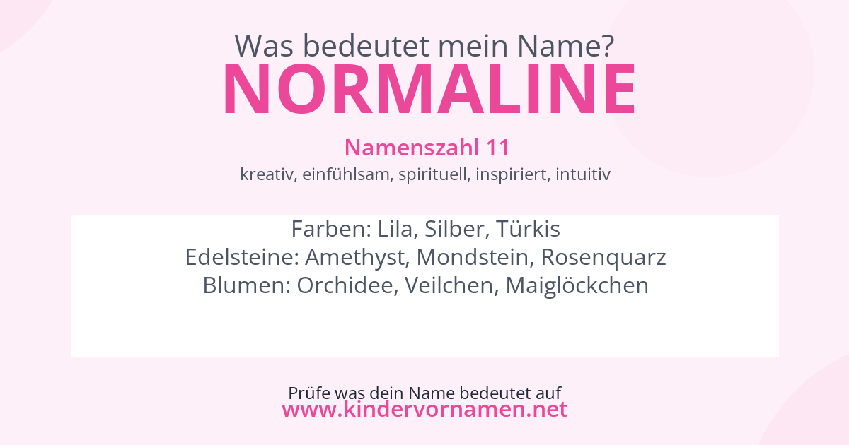 Was bedeutet der Name Normaline?