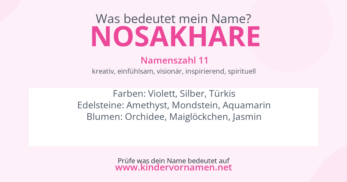 Was bedeutet der Name Nosakhare?