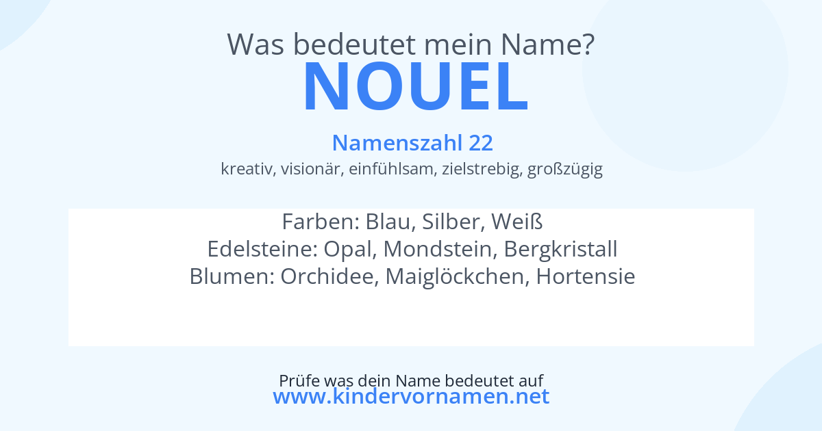 Was bedeutet der Name Nouel?