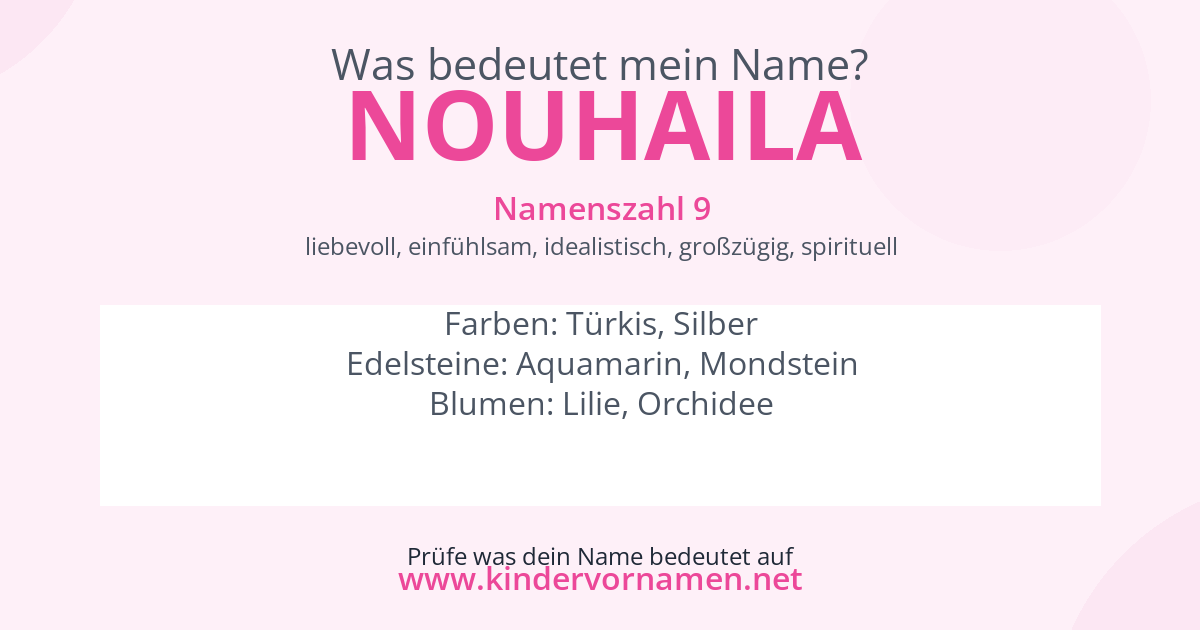 Was bedeutet der Name Nouhaila?