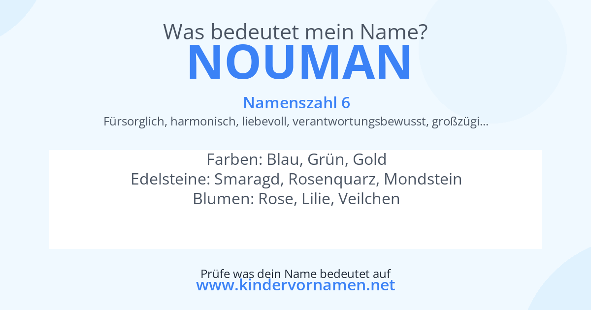 Was bedeutet der Name Nouman?