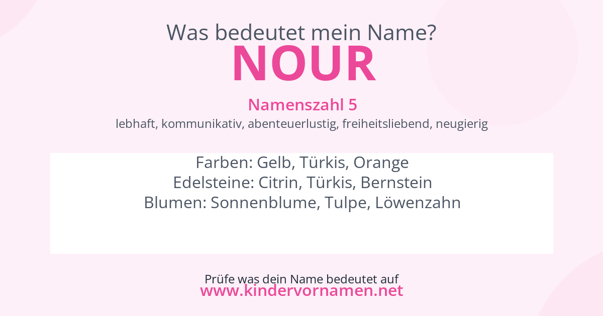 Was bedeutet der Name Nour?