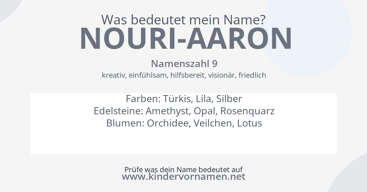 Was bedeutet der Name Nouri-Aaron?