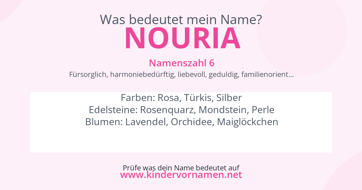 Was bedeutet der Name Nouria?